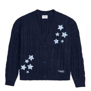 Taylor Swift Midnights Navy Blue Cardigan with Star Accents